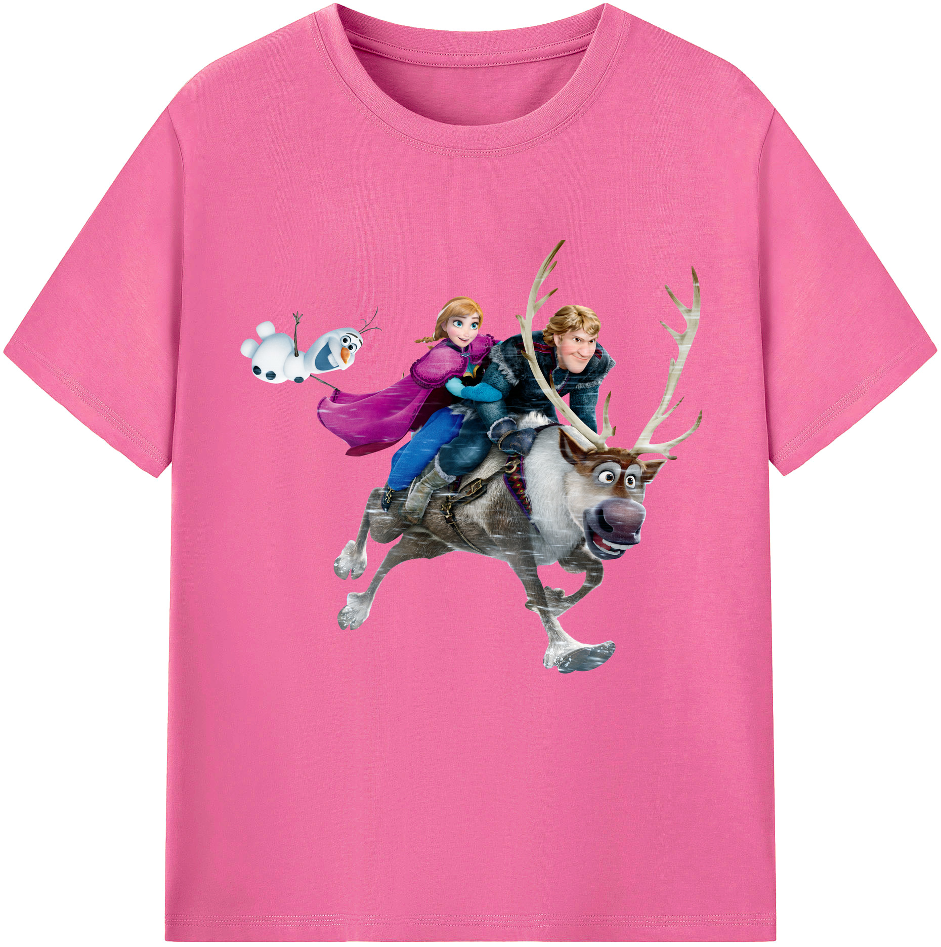 （画像用） アナと雪の女王 アンナ エルサ Frozen Anna Elsa レディースカジュアルプリントTシャツ（綿100％）